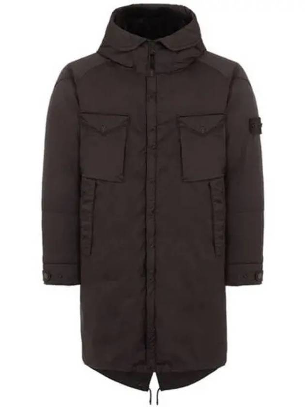 Wappen Stretch Wool Nylon Long Parka Brown - STONE ISLAND - BALAAN 2