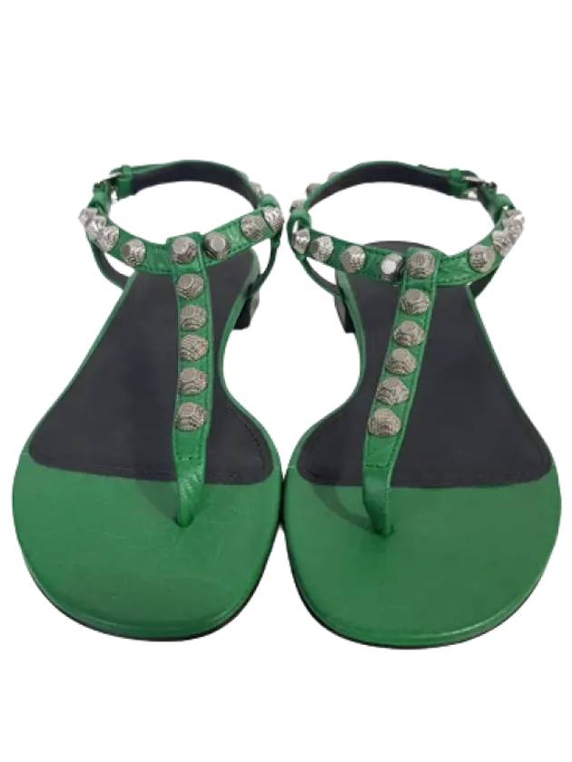 Stud Strap Sandals Green - BALENCIAGA - BALAAN 3