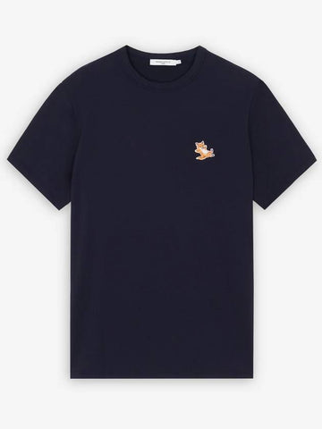 Chilling Fox Logo Short Sleeve TShirt Navy Women's Cotton Cotton Short Sleeve TShirt 232389F110034 - MAISON KITSUNE - BALAAN 1