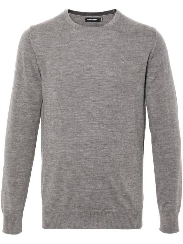 Lyle Merino Crewneck Wool Sweater Grey Melange - J.LINDEBERG - BALAAN 1