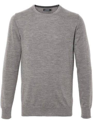 Lyle Merino Crewneck Wool Sweater Grey Melange - J.LINDEBERG - BALAAN 1