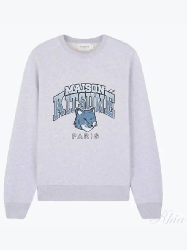 Campus Fox Regular Sweatshirt Light Grey Melange - MAISON KITSUNE - BALAAN 2