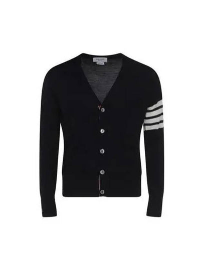 Men's Sustainable Classic Diagonal Wool Cardigan Navy - THOM BROWNE - BALAAN 2