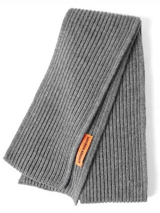 ribbed wool short muffler gray SCARF - ANDERSEN-ANDERSEN - BALAAN 1