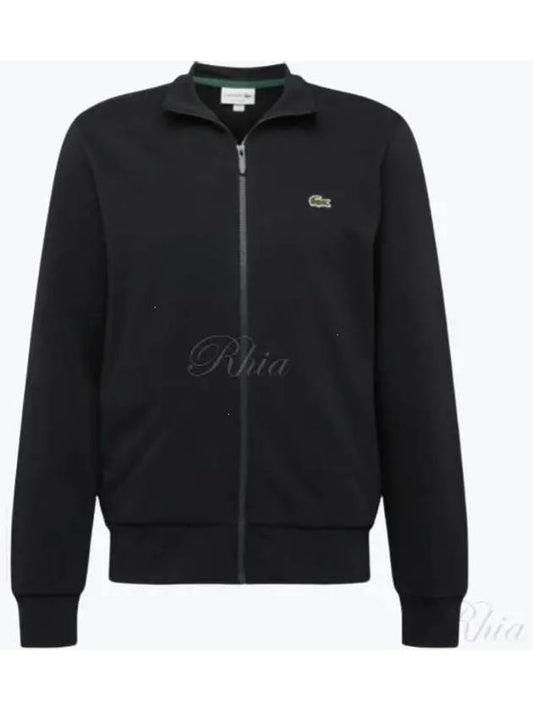 Regular Fit Brushed Fleece Zip-up Jacket Black - LACOSTE - BALAAN 2