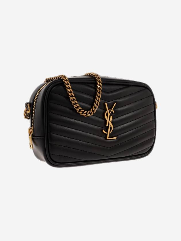 Lou Small Leather Cross Bag Black - SAINT LAURENT - BALAAN 4