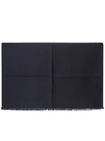 Gancini Jacquard Wool Silk Scarf Navy - SALVATORE FERRAGAMO - BALAAN 1