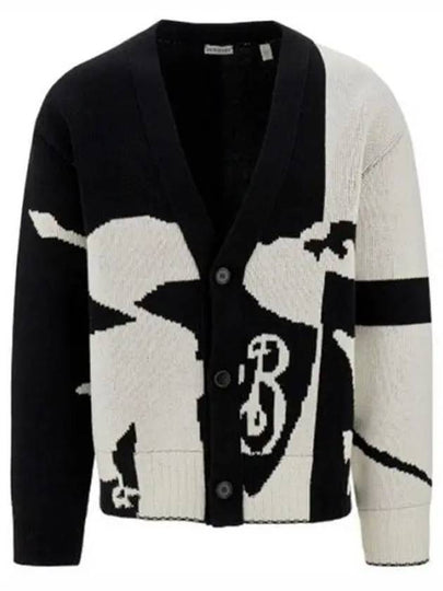 EKD Intarsia Knit Cashmere Cardigan Black - BURBERRY - BALAAN 2