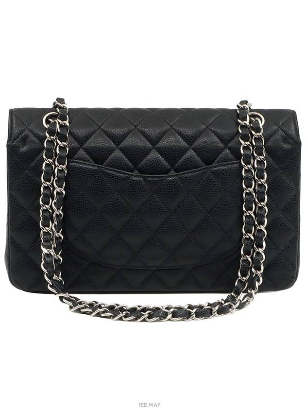 Black caviar silver chain classic medium flap shoulder bag 19th unit A01112 - CHANEL - BALAAN 3