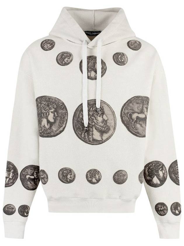 Men's Coin Print Inside Out Jersey Hood Beige - DOLCE&GABBANA - BALAAN 2