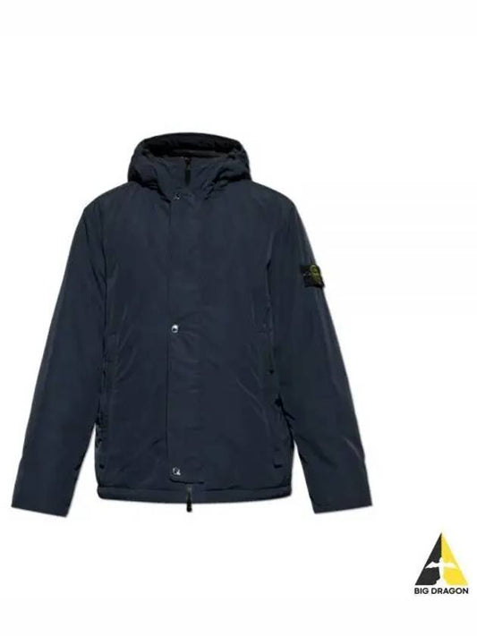 Techno Fabric Hooded Jacket Navy - STONE ISLAND - BALAAN 2