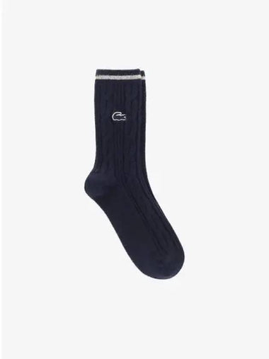 Women s Cashmere Blend Cable Medium Neck Socks RA287E 54N 166 Domestic Product GQ2N24100235756 - LACOSTE - BALAAN 1