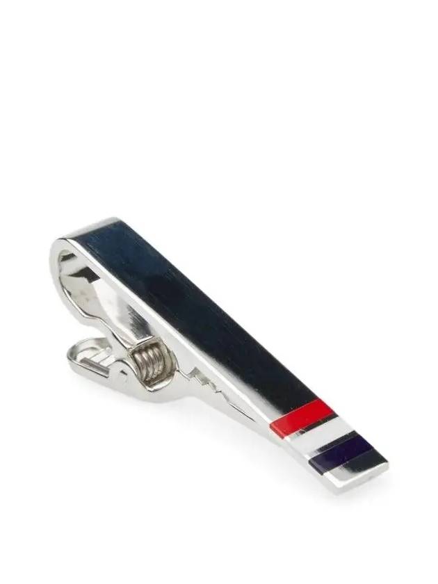 Men's Tricolor Stripe Point Sterling Silver Clip Tie Pin - THOM BROWNE - BALAAN 2