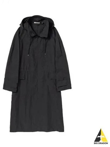 Women s High Density Cotton Poly Cross Hooded Coat Black Ivory A23SC03PC - AURALEE - BALAAN 1
