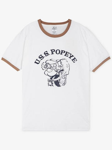 Wild Donkey Men s Popeye washed white navy short sleeve t shirt LIGHT - WILD DONKEY - BALAAN 1