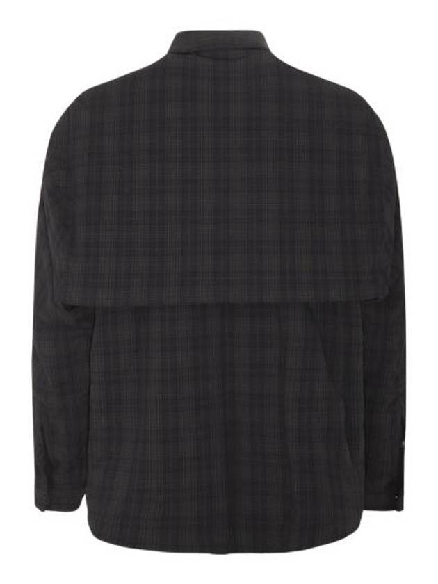 Checked Pattern Long Sleeve Shirt Grey - BALENCIAGA - BALAAN 3