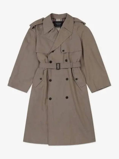 Women's Oversized Shoulder Tab Trench Coat Beige - BALENCIAGA - BALAAN 2