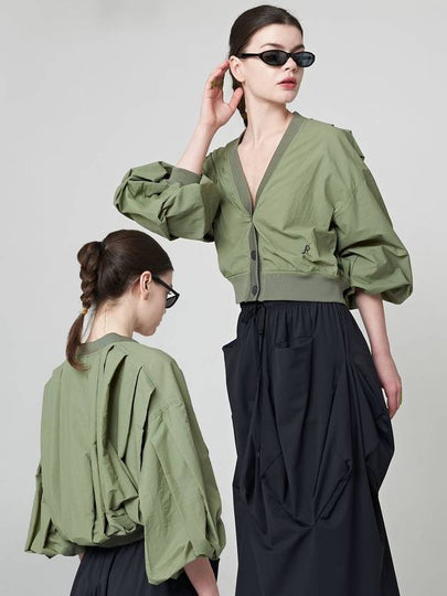 Volume Pleated Jacket Khaki - ATHPLATFORM - BALAAN 2