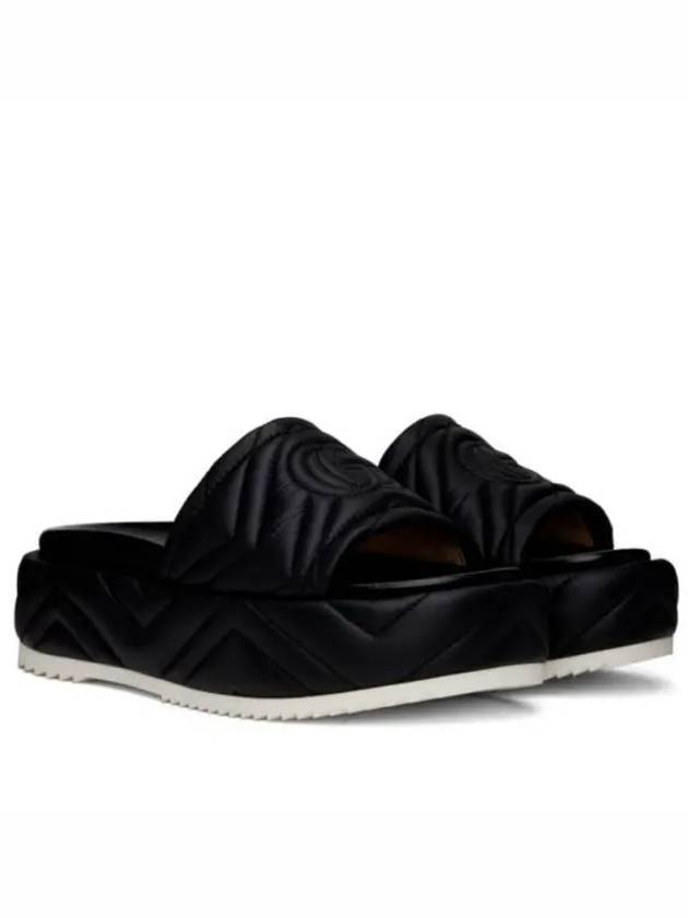 Quilted Platform Slide Slippers Black - GUCCI - BALAAN 2