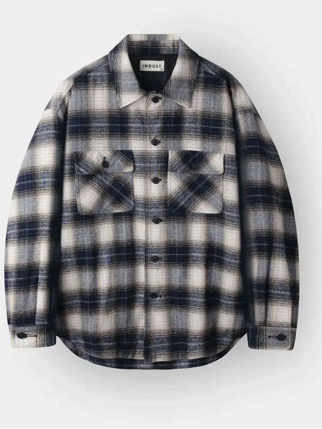 Ombre check quilted shirt jacket navy - INDUST - BALAAN 8