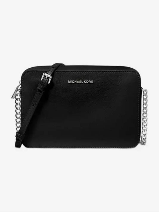 Jet Set Large Saffiano Leather Cross Bag Black - MICHAEL KORS - BALAAN 2