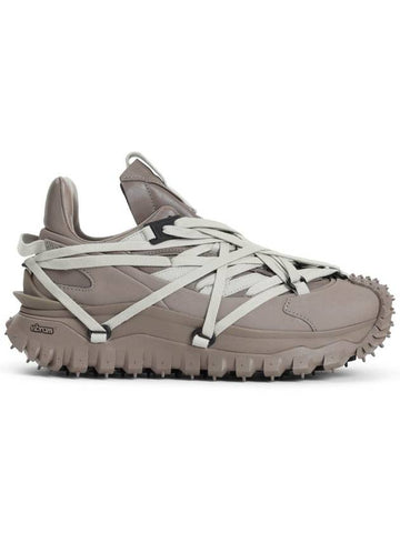 Rick Owens Trailgrip Megalace Leather Low Top Sneakers Taupe - MONCLER - BALAAN 1