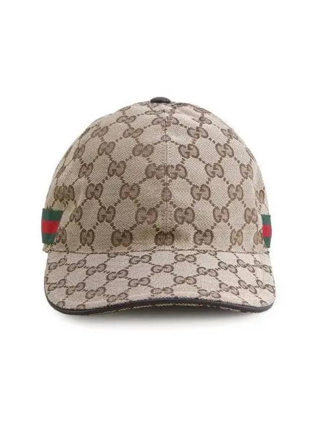 Original GG Web Supreme Canvas Baseball Ball Cap Beige Ebony - GUCCI - BALAAN 2