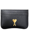 Metal Logo Leather Card Wallet Gold Black - AMI - BALAAN 2