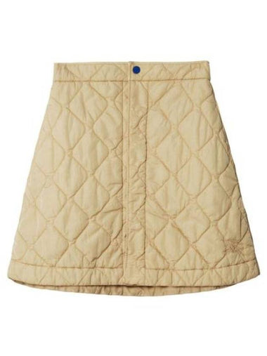 Quilted Nylon A-Line Skirt Beige - BURBERRY - BALAAN 1