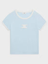 Triomphe Cotton Jersey Short Sleeve T-Shirt Pastel Blue - CELINE - BALAAN 2