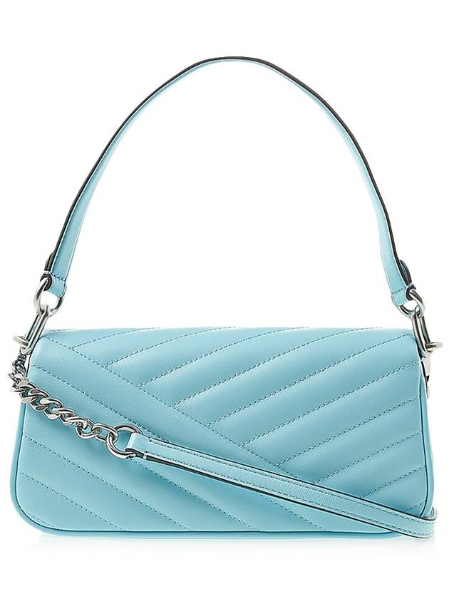 Kira Chevron Flap Small Shoulder Bag Blue - TORY BURCH - BALAAN 4