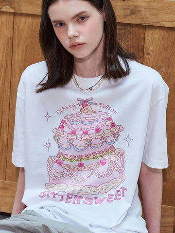 DTP Cherry Cake Short Sleeve T Shirt White - CPGN STUDIO - BALAAN 1