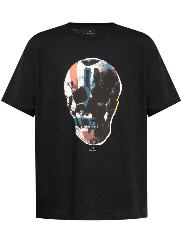 Skull Printing Short Sleeve T-Shirt Black - PAUL SMITH - BALAAN 2