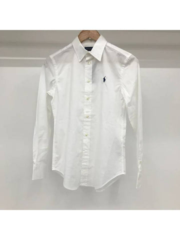 POLO Women's Linen Relax Fit Shirt White WMPOSHTND020194 100 - POLO RALPH LAUREN - BALAAN 1