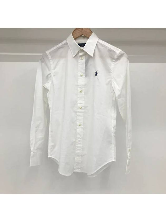 POLO Women's Linen Relax Fit Shirt White WMPOSHTND020194 100 - POLO RALPH LAUREN - BALAAN 1
