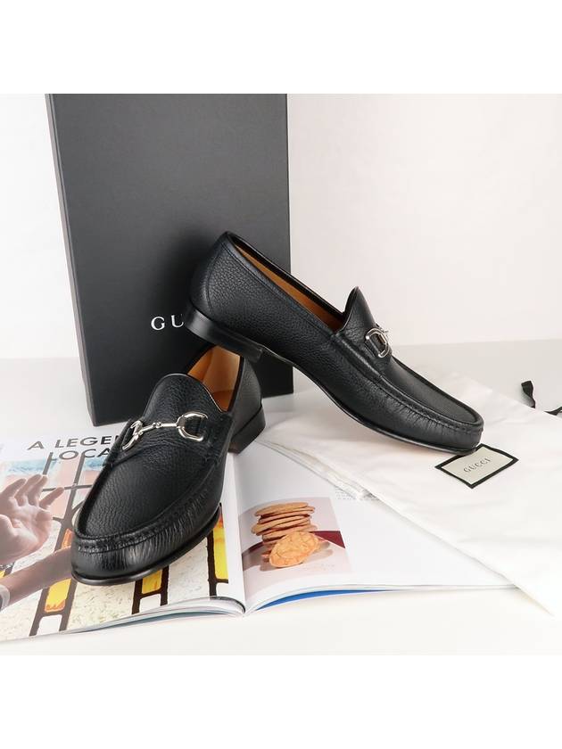 Horsesbit Nestor Grain Leather Loafers Black - GUCCI - BALAAN.