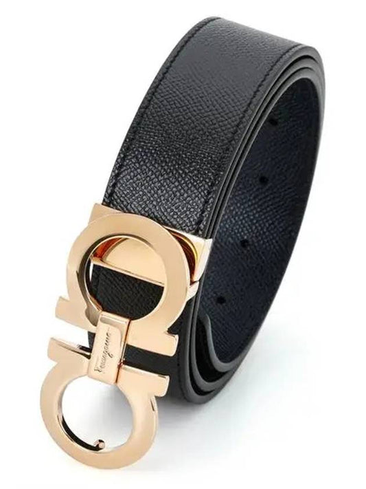 Gancini Reversible Adjustable Leather Belt Black - SALVATORE FERRAGAMO - BALAAN 2