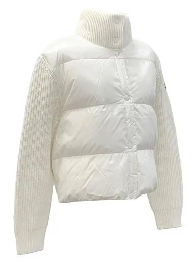 Padded Wool Cardigan White - MONCLER - BALAAN 4