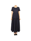 Palmira Short Sleeve Long Dress Navy - MAX MARA - BALAAN 2