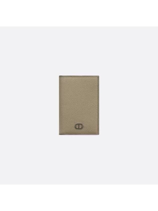 CD Icon Grained Calfskin Card Wallet Beige - DIOR - BALAAN 1