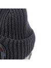 Extra Fine Merino Wool Goggle Beanie Black - CP COMPANY - BALAAN 9