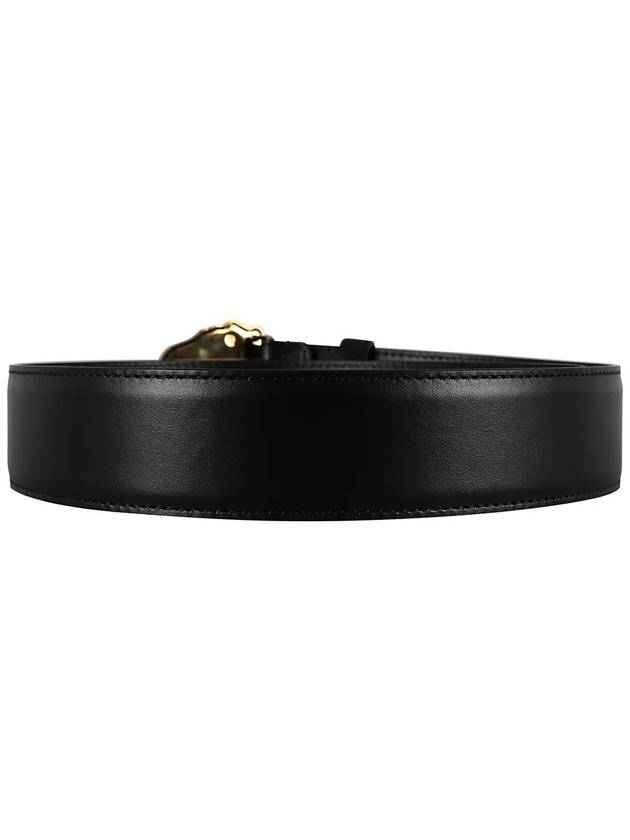 gold Medusa leather belt black - VERSACE - BALAAN.