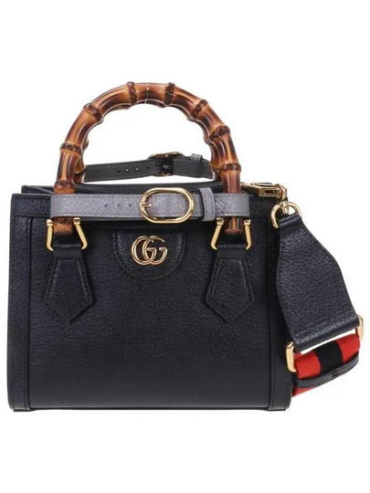 Diana Bamboo Handle Mini Leather Tote Bag Black - GUCCI - BALAAN 2