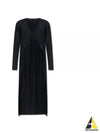 Pleated Open Front Long Cardigan Black - ISSEY MIYAKE - BALAAN 2