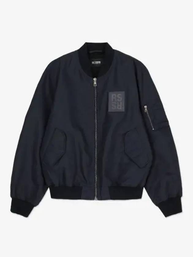 Logo Patch Bomber Jacket Dark Blue 231M628300000043 - RAF SIMONS - BALAAN 1