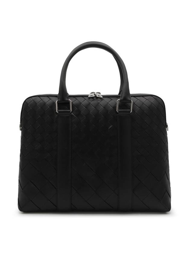 Slim Intrecciato Briefcase Black - BOTTEGA VENETA - BALAAN 1