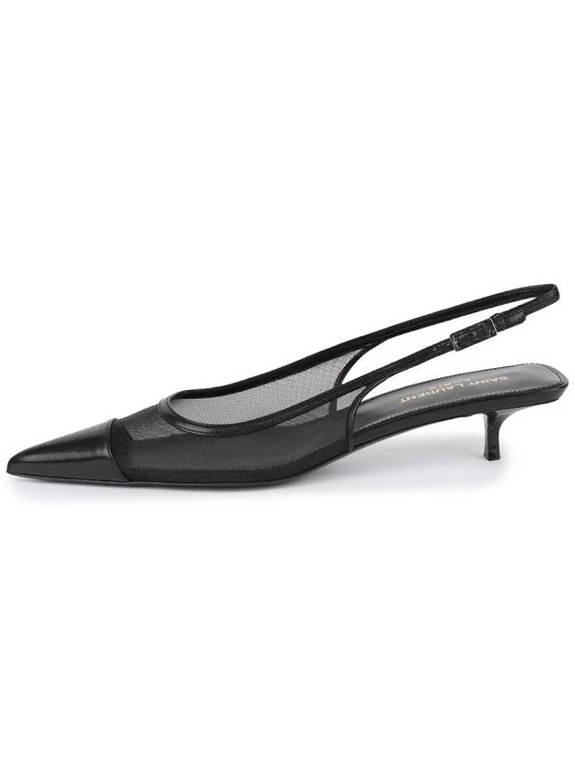 Oxalis Slingback Heels Black - SAINT LAURENT - BALAAN 5