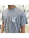 Chest Monogram TB Logo Cotton Short Sleeve T-Shirt Gray - BURBERRY - BALAAN.