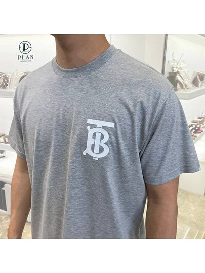 Chest Monogram TB Logo Cotton Short Sleeve T-Shirt Grey - BURBERRY - BALAAN 2