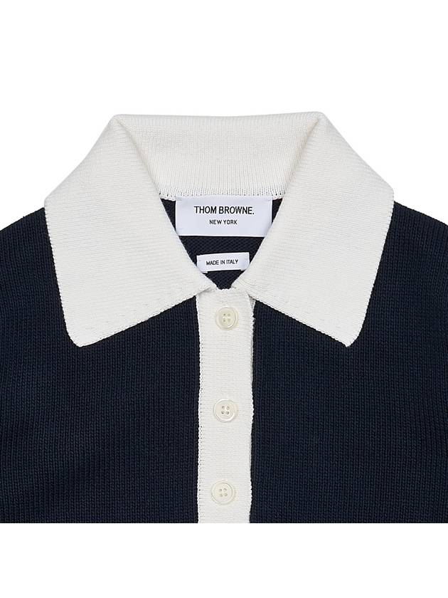 Cotton 4-Bar Hector Polo T- Shirt Navy - THOM BROWNE - BALAAN 5